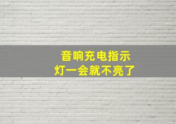 音响充电指示灯一会就不亮了