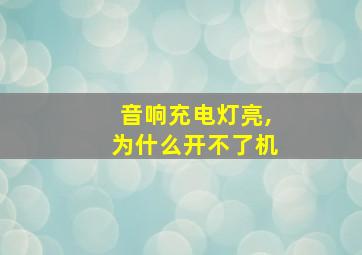 音响充电灯亮,为什么开不了机