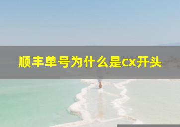 顺丰单号为什么是cx开头