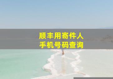 顺丰用寄件人手机号码查询