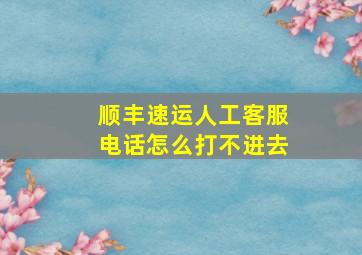 顺丰速运人工客服电话怎么打不进去