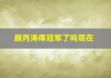 颜丙涛得冠军了吗现在