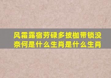 风霜露宿劳碌多披枷带锁没奈何是什么生肖是什么生肖