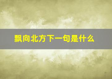 飘向北方下一句是什么