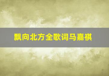 飘向北方全歌词马嘉祺