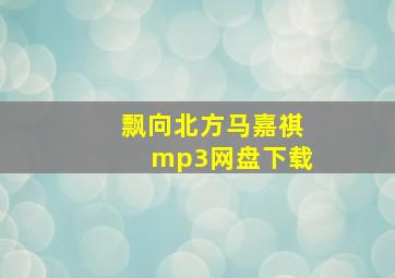 飘向北方马嘉祺mp3网盘下载