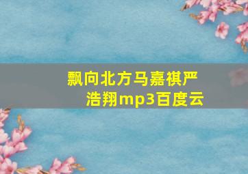 飘向北方马嘉祺严浩翔mp3百度云