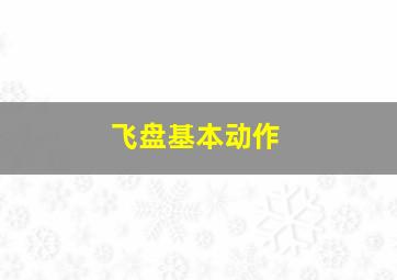 飞盘基本动作