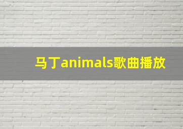 马丁animals歌曲播放