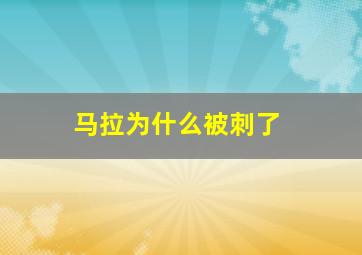 马拉为什么被刺了