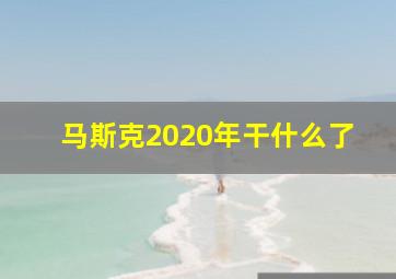 马斯克2020年干什么了