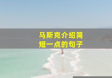 马斯克介绍简短一点的句子