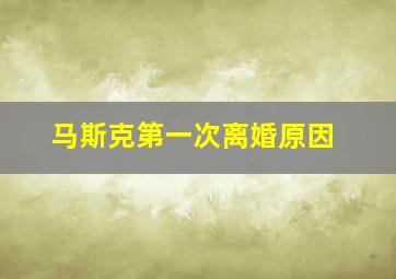 马斯克第一次离婚原因