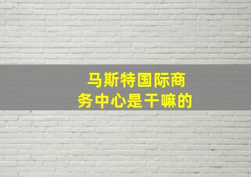 马斯特国际商务中心是干嘛的