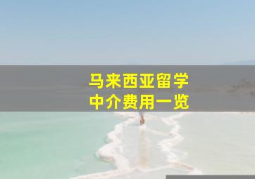 马来西亚留学中介费用一览