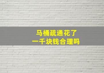 马桶疏通花了一千块钱合理吗