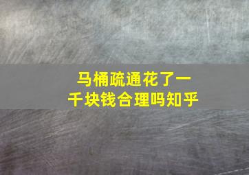 马桶疏通花了一千块钱合理吗知乎