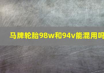 马牌轮胎98w和94v能混用吗