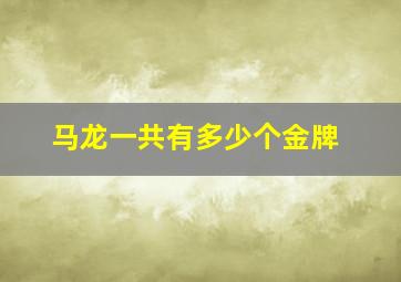 马龙一共有多少个金牌