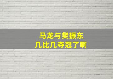 马龙与樊振东几比几夺冠了啊