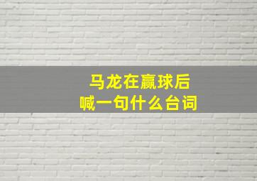 马龙在赢球后喊一句什么台词