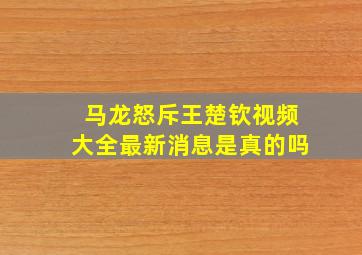 马龙怒斥王楚钦视频大全最新消息是真的吗