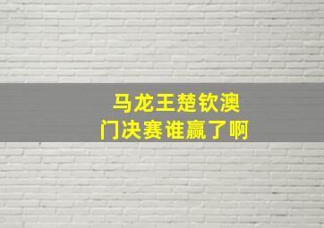 马龙王楚钦澳门决赛谁赢了啊