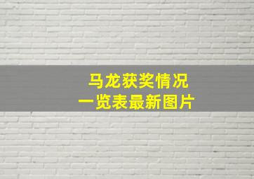 马龙获奖情况一览表最新图片