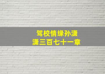 驾校情缘孙潇潇三百七十一章