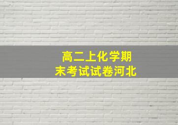 高二上化学期末考试试卷河北