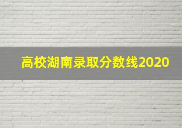 高校湖南录取分数线2020