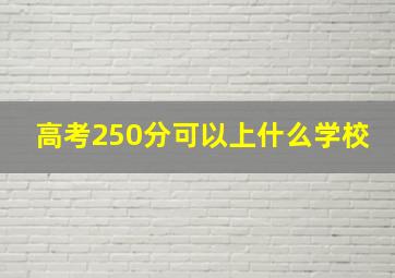 高考250分可以上什么学校