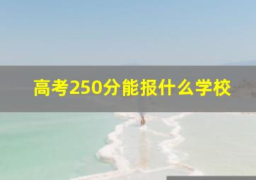 高考250分能报什么学校