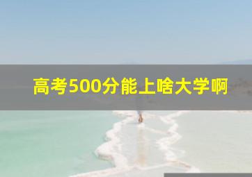 高考500分能上啥大学啊