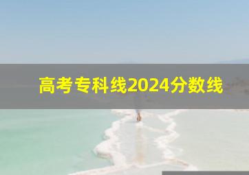 高考专科线2024分数线