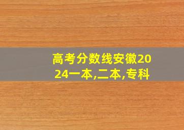 高考分数线安徽2024一本,二本,专科