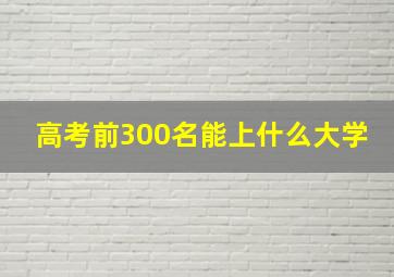 高考前300名能上什么大学