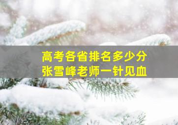 高考各省排名多少分张雪峰老师一针见血