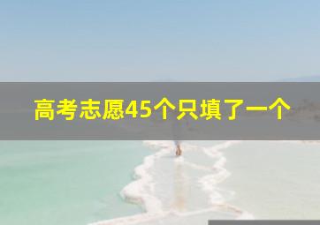 高考志愿45个只填了一个