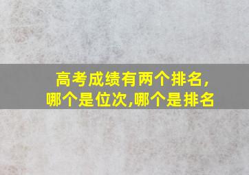 高考成绩有两个排名,哪个是位次,哪个是排名