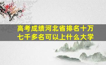 高考成绩河北省排名十万七千多名可以上什么大学