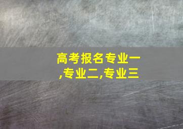 高考报名专业一,专业二,专业三