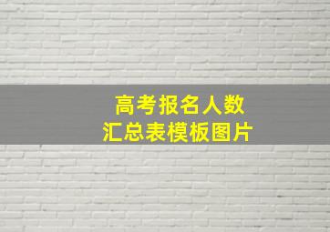 高考报名人数汇总表模板图片