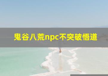 鬼谷八荒npc不突破悟道