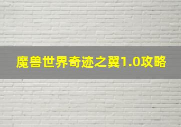 魔兽世界奇迹之翼1.0攻略