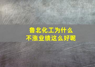 鲁北化工为什么不涨业绩这么好呢