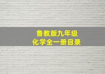 鲁教版九年级化学全一册目录