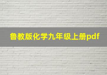 鲁教版化学九年级上册pdf