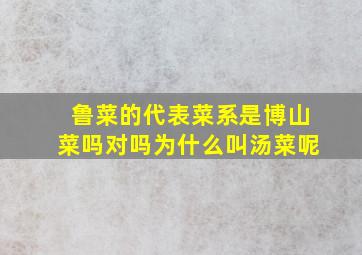 鲁菜的代表菜系是博山菜吗对吗为什么叫汤菜呢