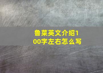 鲁菜英文介绍100字左右怎么写